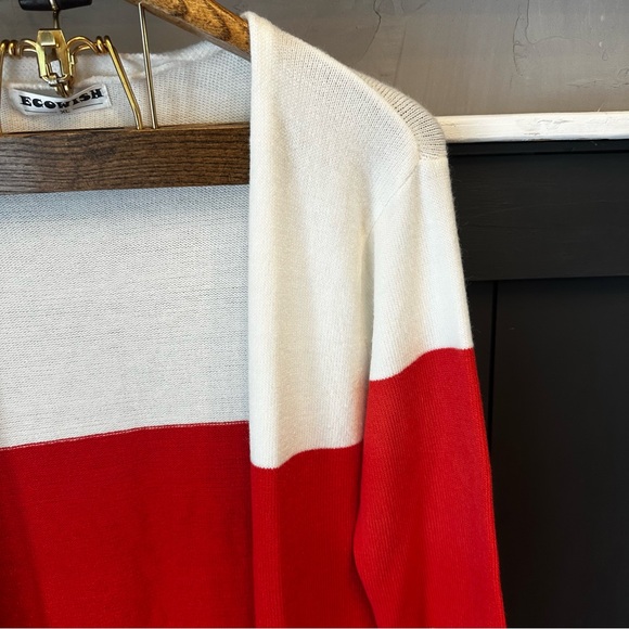 Ecowish Size XL Open Front Colorblock Long‎ Cardigan - Picture 7 of 14